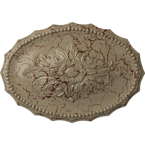 Ekena Millwork Oxford Ceiling Medallion, Hand-Painted Gobi Desert Crackle, 16 7/8"W x 11 3/4"H x 1 1/2"P CM16OXGDC - main